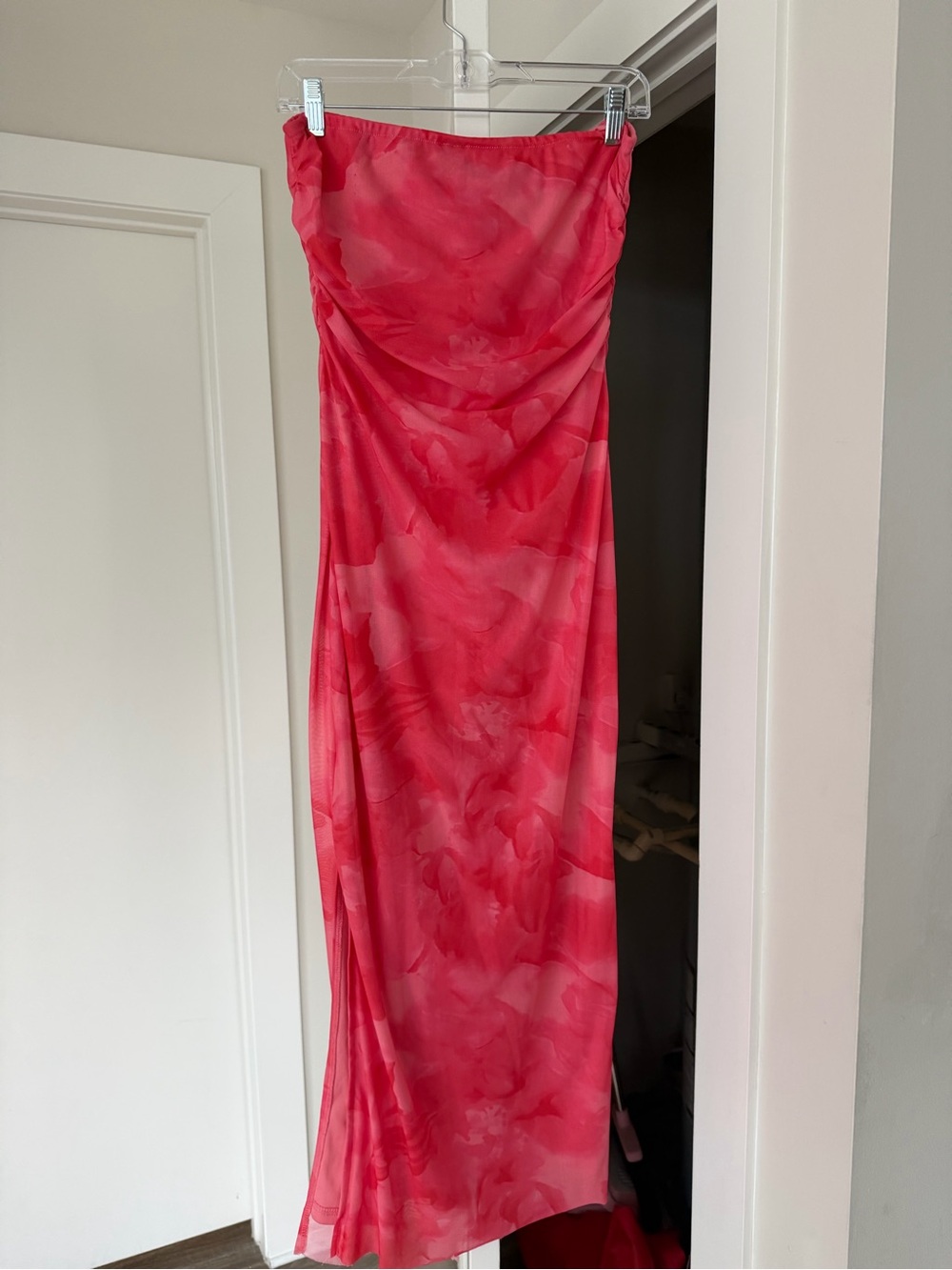 SHEIN Coral Pink Strapless Maxi